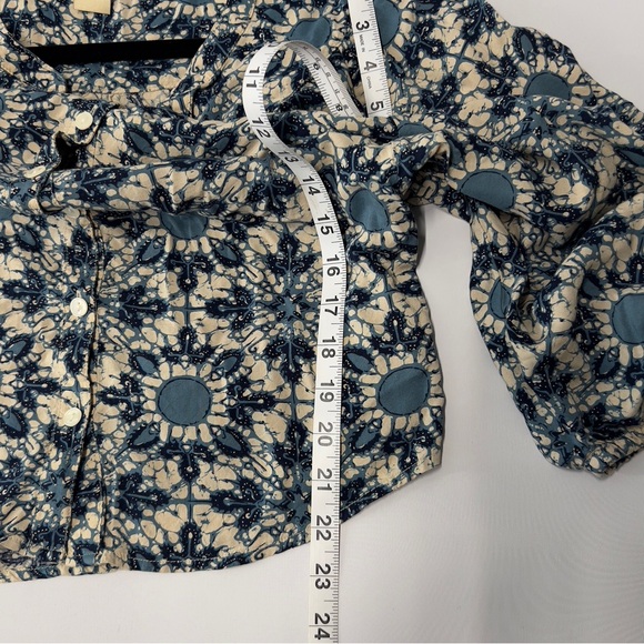 LUCKY BRAND XS Blue Floral Button Up Collar - Picture 7 of 9